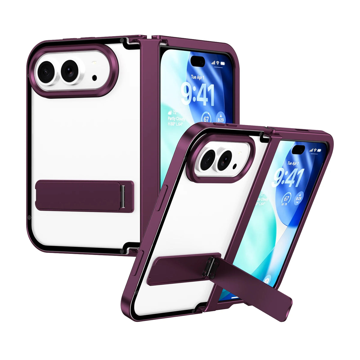 Aluminum Alloy Kickstand Case with Full Hinge Protection for iPhone Duo
