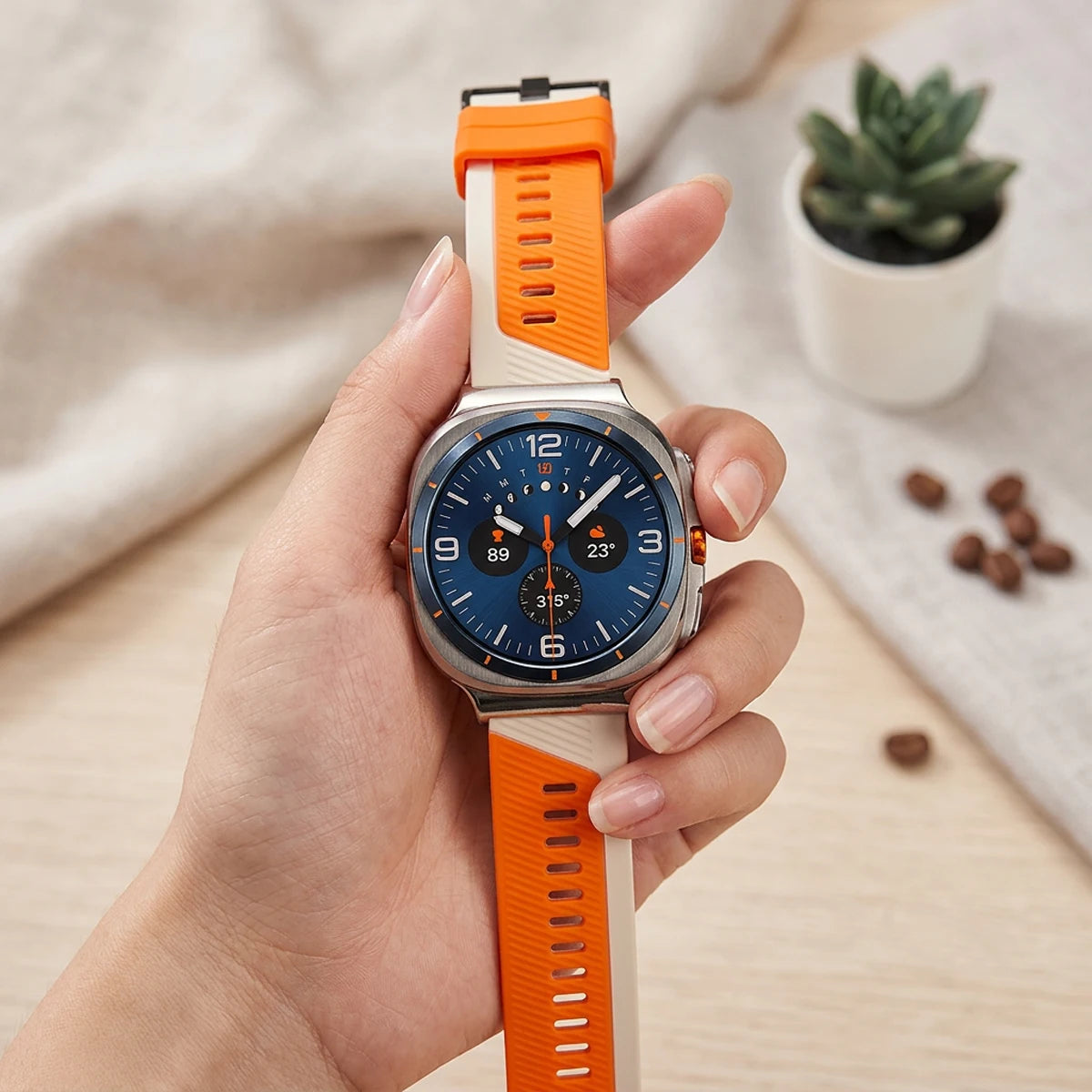 Two-Tone Silicone Sports Watch Strap with Quick-Release Connector for Samsung Galaxy Watch Ultra 2