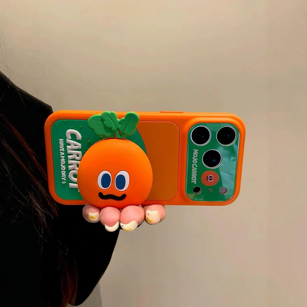 3D Cartoon Carrot Protective Case for iPhone 17 Series