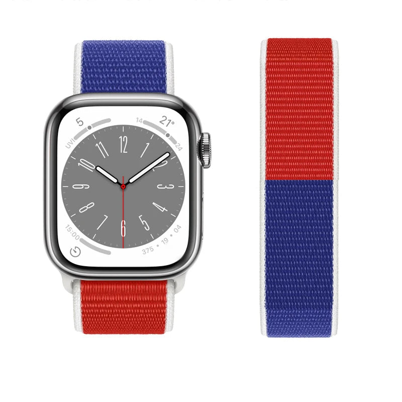 Breathable Flag Color Nylon Loop Wristband for Apple Watch