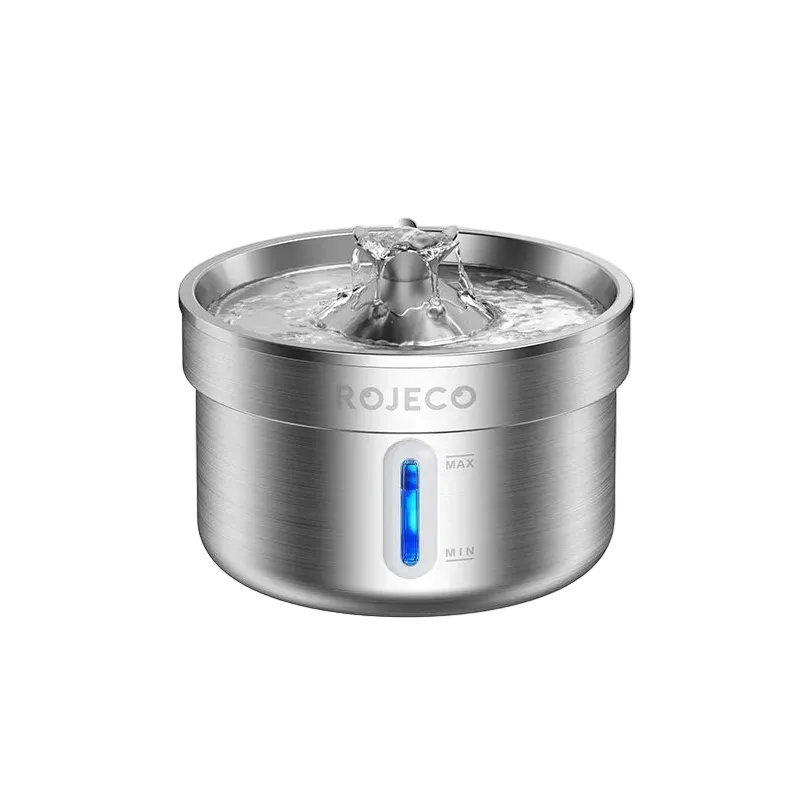 ROJECO Stainless Steel Double-Filtration Pet Water Fountain