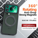 Shockproof Frosted PC TPU Magnetic Case with 360-Degree Rotating Ring Holder for Xiaomi 17 Series