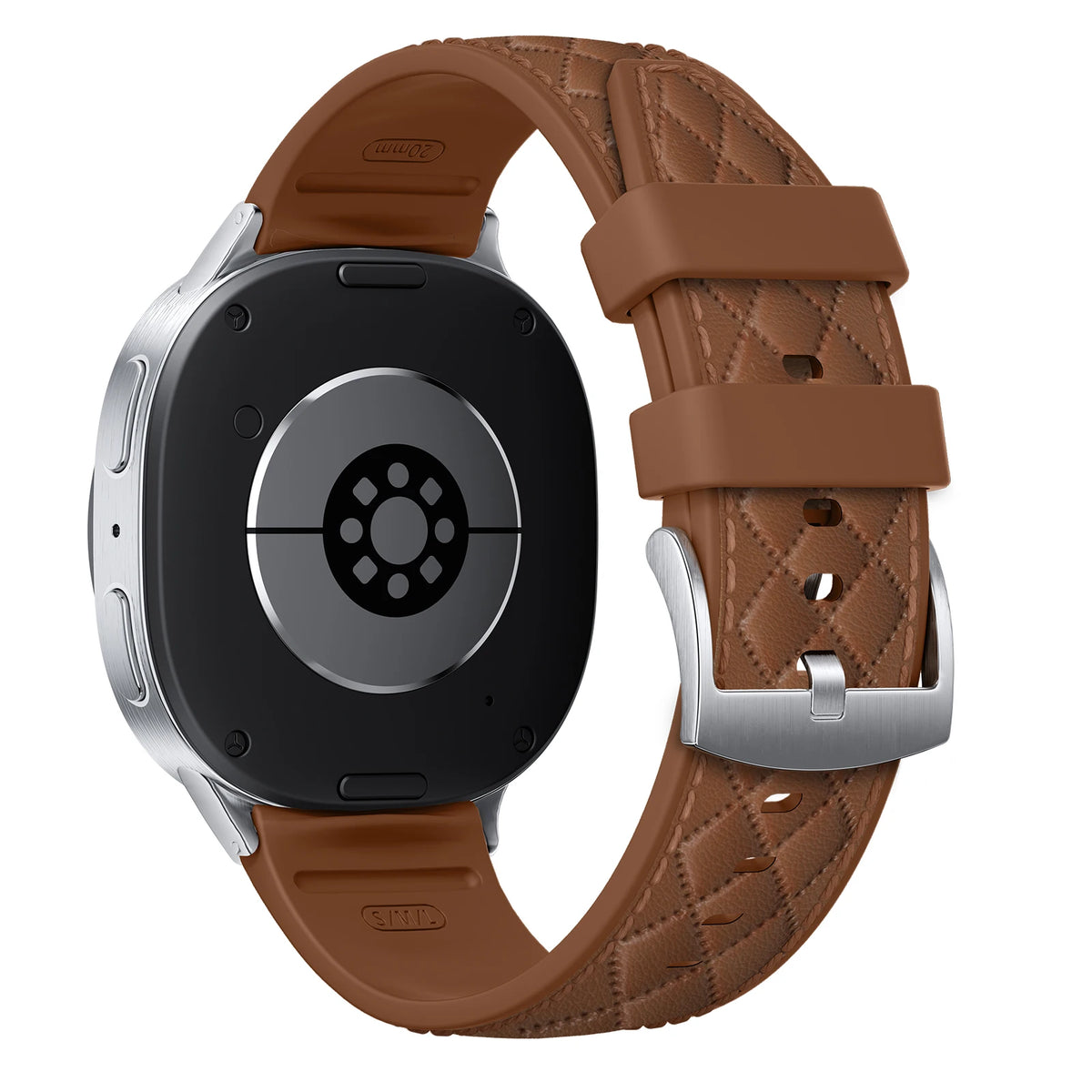 Diamond Quilted Pin-and-Buckle Watch Strap with Metal Fastener for Samsung Galaxy Watch 9