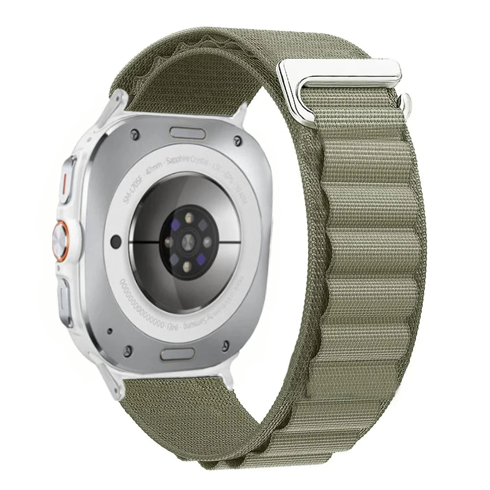 Breathable Nylon Weave Watch Band with Metal C-Hook Closure for Samsung Galaxy Watch Ultra 2