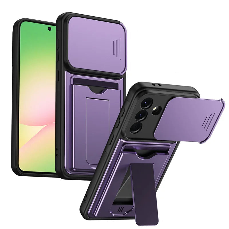 Camera Protection Kickstand Card Case for Samsung Galaxy A26