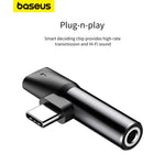 Baseus 2-in-1 USB Type-C to 3.5mm AUX Jack Audio Adapter