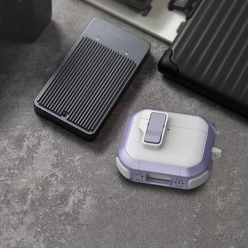 Self-Ejecting Magnetic Headphone Case with Carabine for AirPods 4