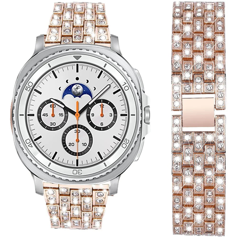Luxury Diamond Stainless Steel Band for Samsung Galaxy Watch 8 & Galaxy Watch 8 Classic