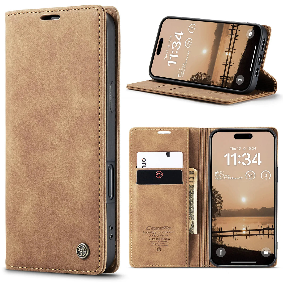 Flip Kickstand Wallet Case with Multiple Card Slots for iPhone 18 Series