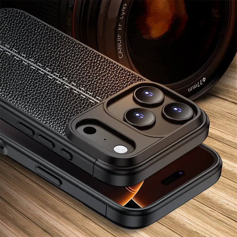 Shockproof Leather & TPU Phone Case for iPhone 17 Series