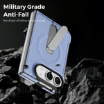 Faux Leather MagSafe Kickstand Case with 360° Rotating Stand for iPhone Duo