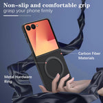 Soft Matte Carbon Fiber Texture Magnetic Case for Samsung Galaxy Z Flip 7