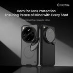 Carbon Fiber Rotatable Magnetic Kickstand Case with Lens Protection Ring for OPPO Find X9 Ultra
