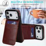 Vintage Style Leather Wallet Case for iPhone 17 Series