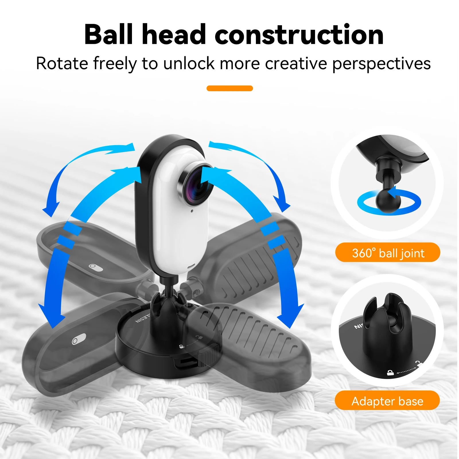 TELESIN Fabric Backpack Mount for Insta360 Go3/Go3s