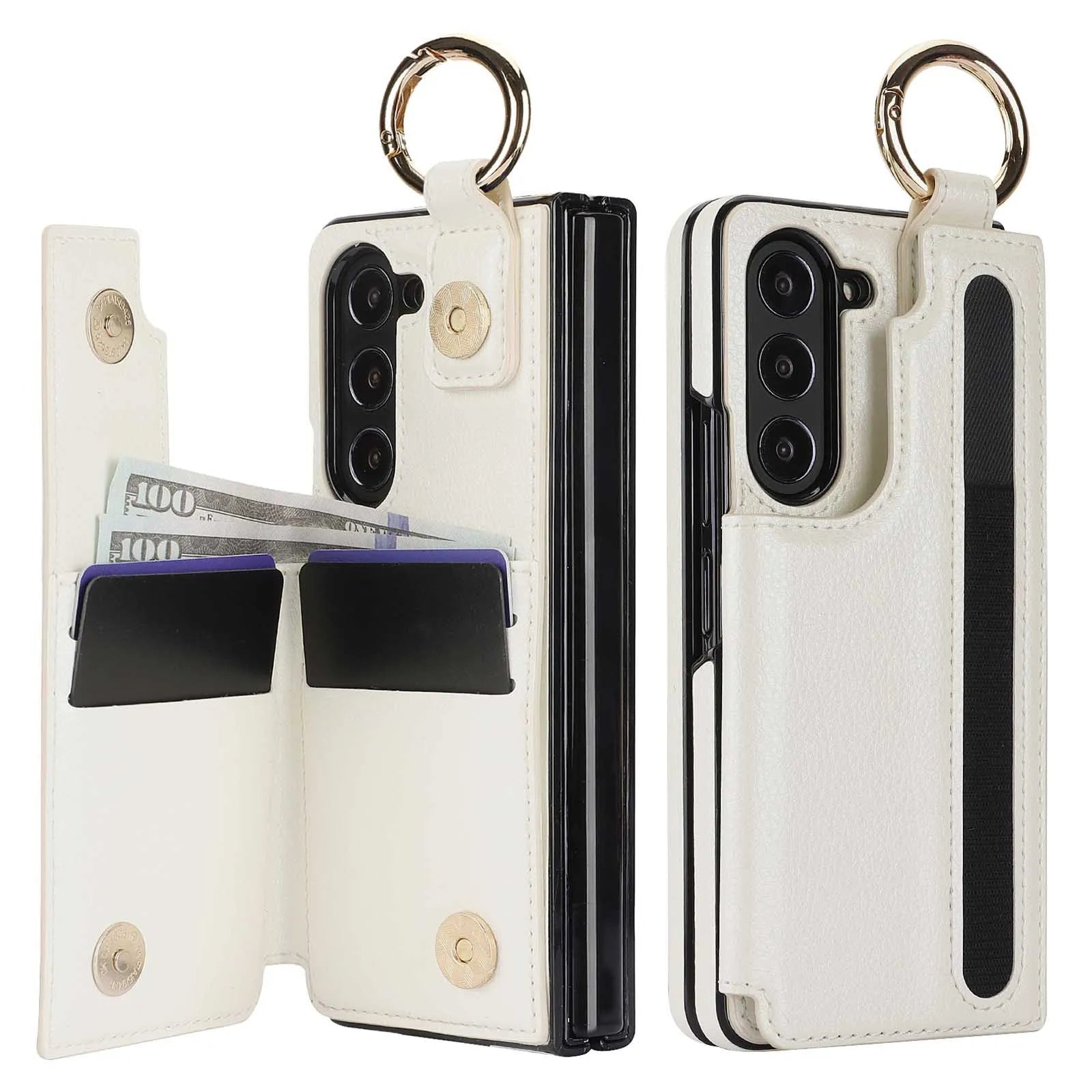 Samsung Galaxy Z Fold 6 PU Leather Wallet Case with S Pen Holder and Card Storage