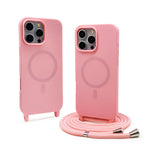 Soft TPU Silicone Crossbody Lanyard Case with MagSafe for iPhone 16 Series