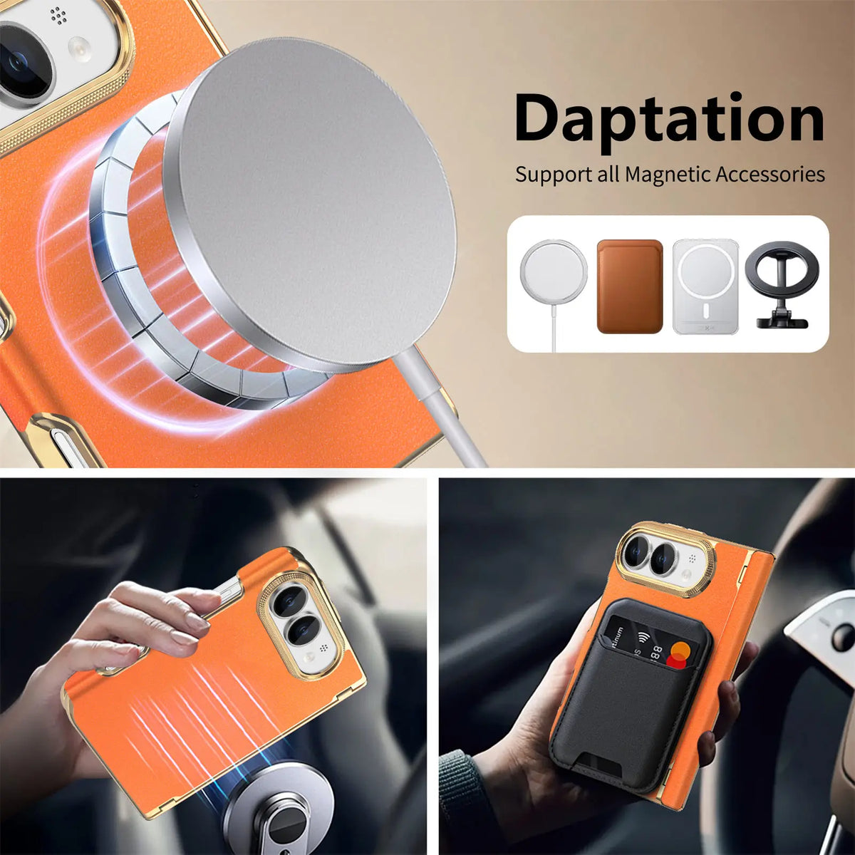 Shockproof Hinge-Reinforced Foldable Case with Lens Protection for iPhone Duo