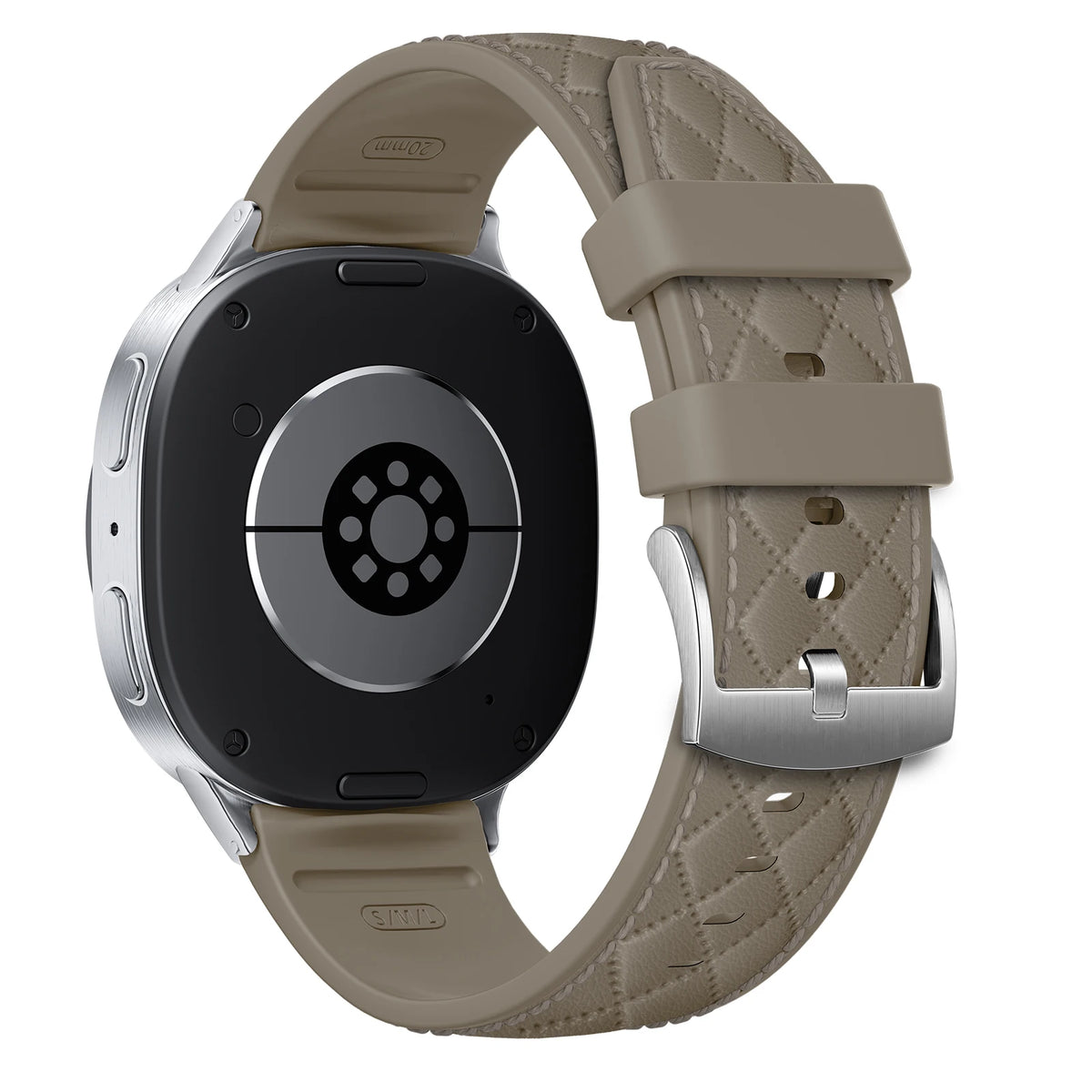 Diamond Quilted Pin-and-Buckle Watch Strap with Metal Fastener for Samsung Galaxy Watch 9