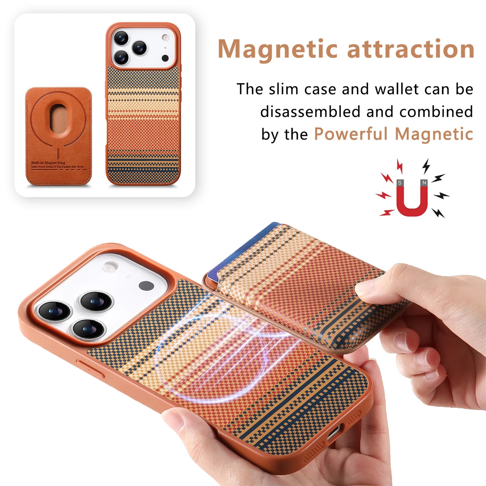 iPhone 17 Series MagSafe Gradual Color Case with Detachable Card Holder