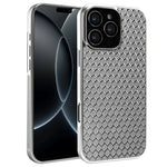 Glossy Silver Quilted MagSafe Case with Raised Camera Lens Protection for iPhone 15 Series