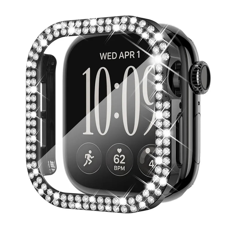 Tempered Glass Screen Protector Case with Polycarbonate Bumper for Apple Watch