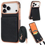 Leather Crossbody Wallet Case with Detachable Shoulder Strap for iPhone 18 Series