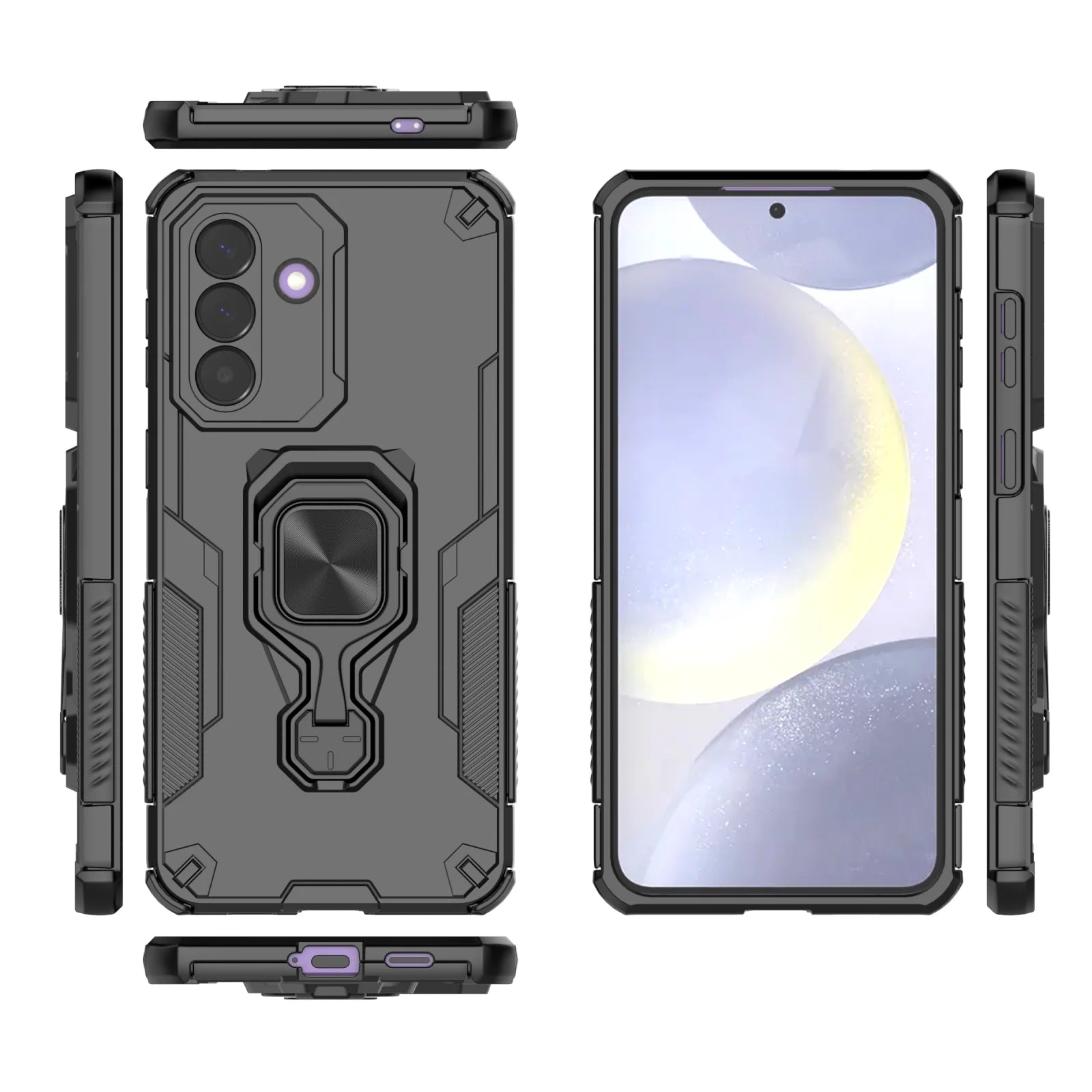 Samsung Galaxy A37 Magnetic Armor Case with Metal Ring Stand