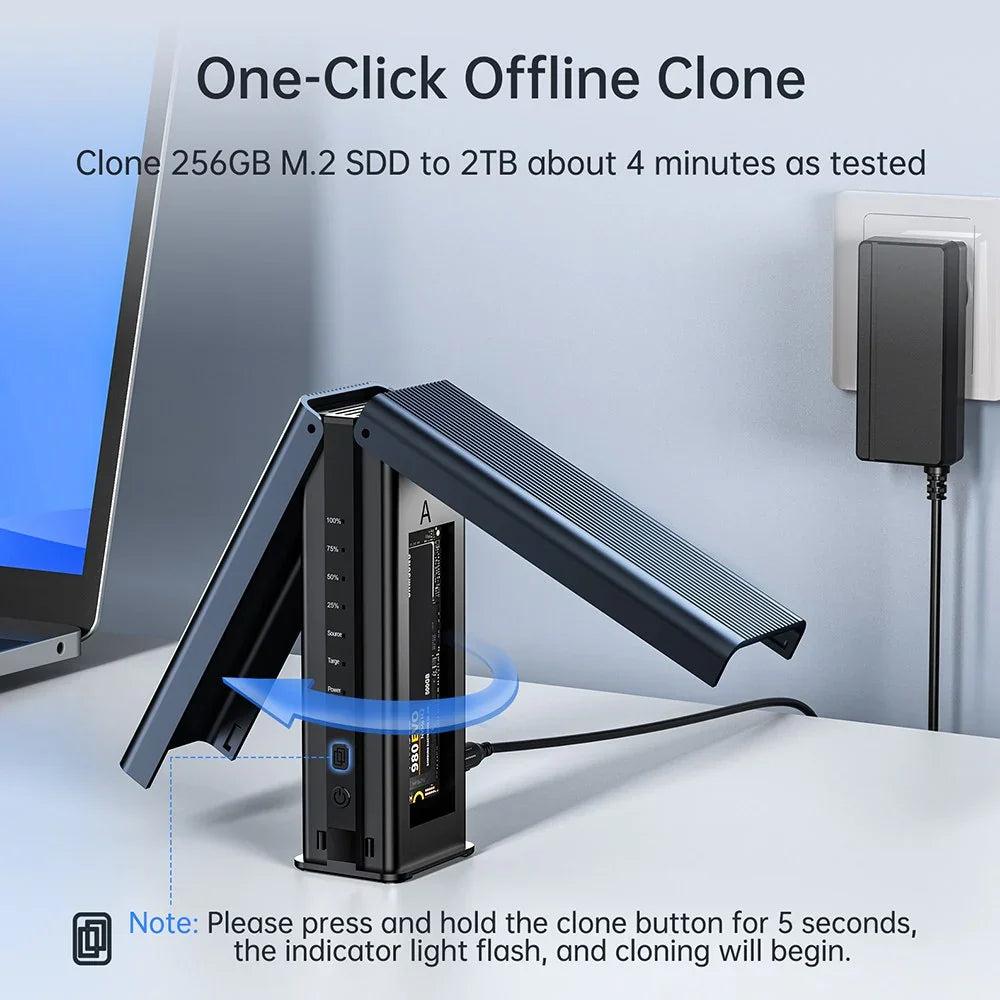 ACASIS Dual-Bay M.2 NVMe SSD Case with Cooling Fan and Clone Mode