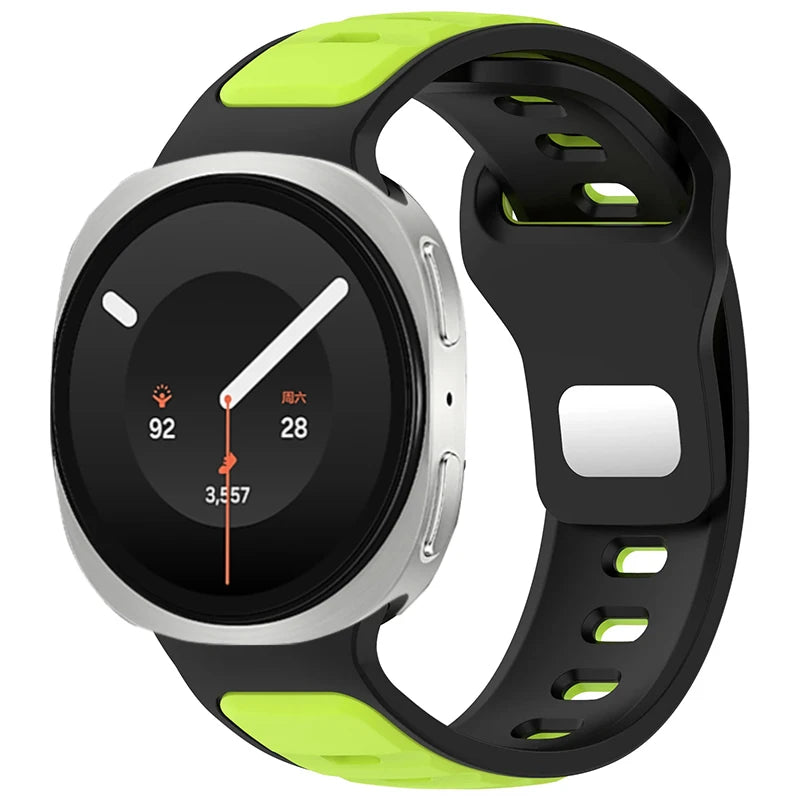 Dual-Color Perforated Sport Watch Band with Quick-Release Lugs for Samsung Galaxy Watch 9