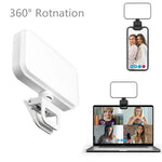 FANGTUOSI Rechargeable LED Clip-On Selfie Light with 3 Brightness Modes