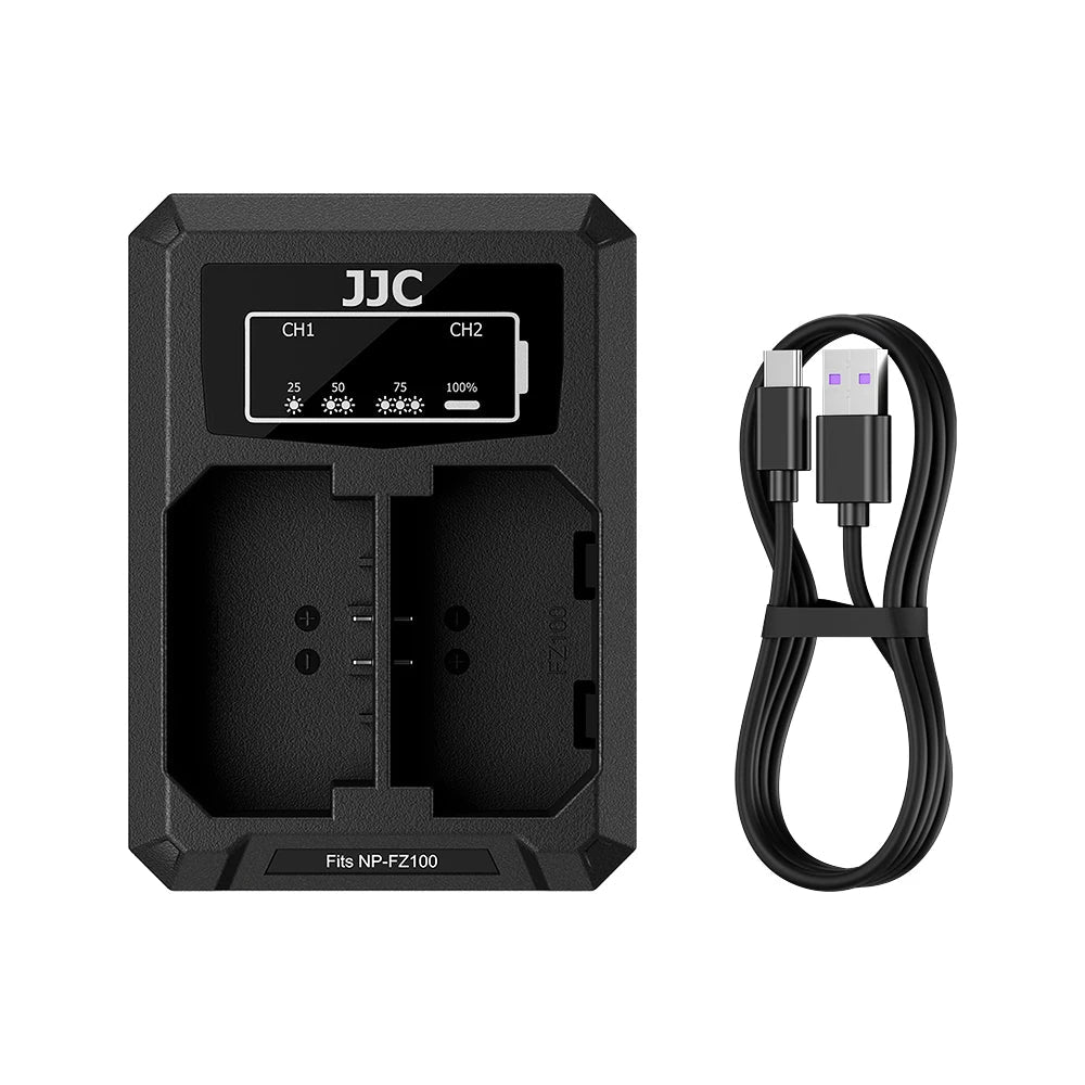 JJC Dual USB-C Charger for Sony NP-FZ100 Batteries
