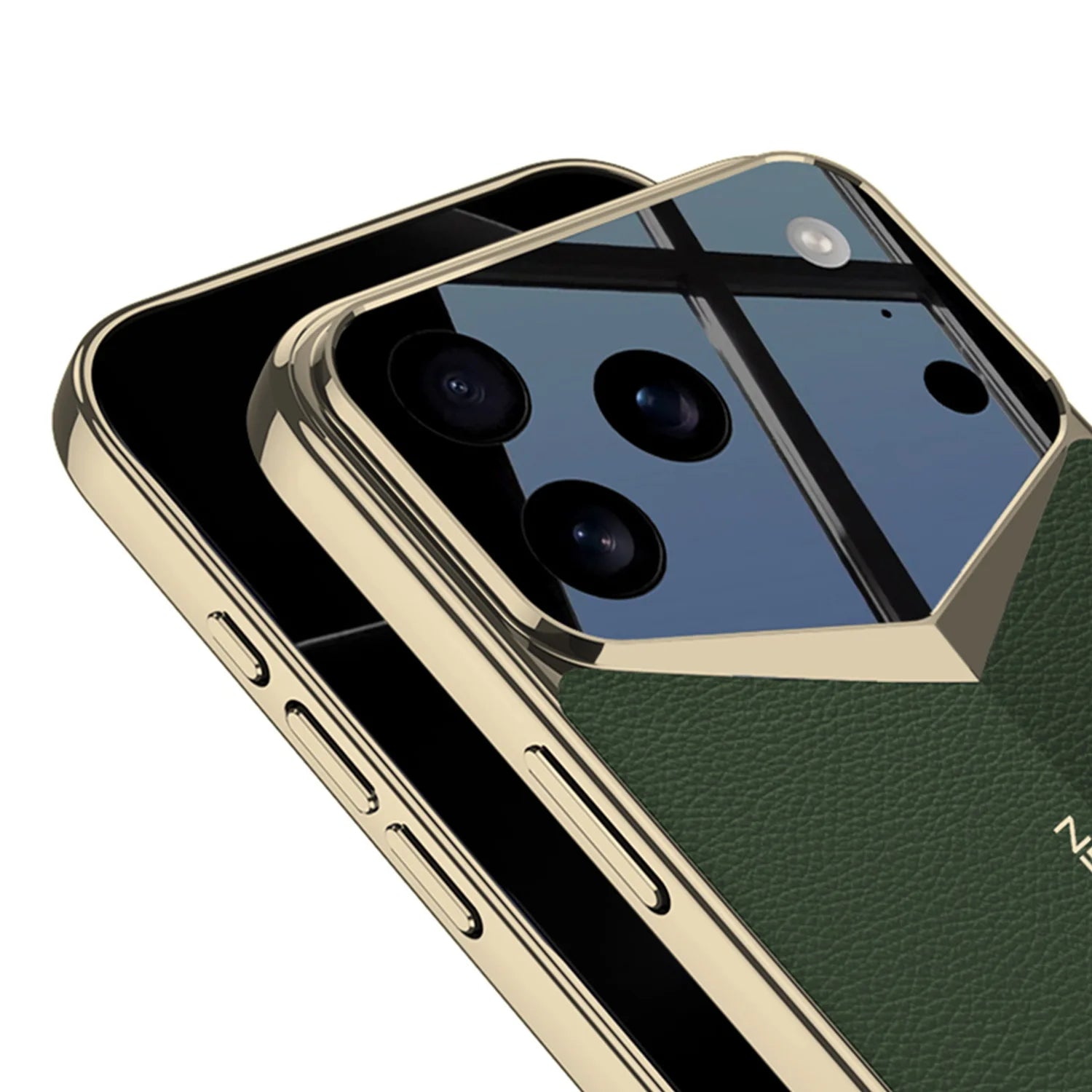 Slim Electroplated Bezel Leather Case for iPhone 17 Pro / iPhone 17 Pro Max