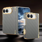 Leather Hinge Protection Case with Raised Camera Ring for iPhone Duo