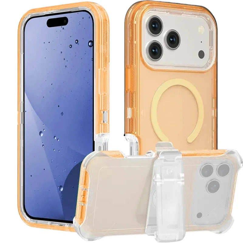 Heavy Duty Clear Protective MagSafe Case with Belt Clip for iPhone 17 Series