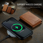 iPhone 17 Series MagSafe Leather Case with 5-Card Holder Stand