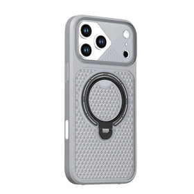 Textured MagSafe Cooling Case with Rotatable Ring Stand for iPhone 18 Series
