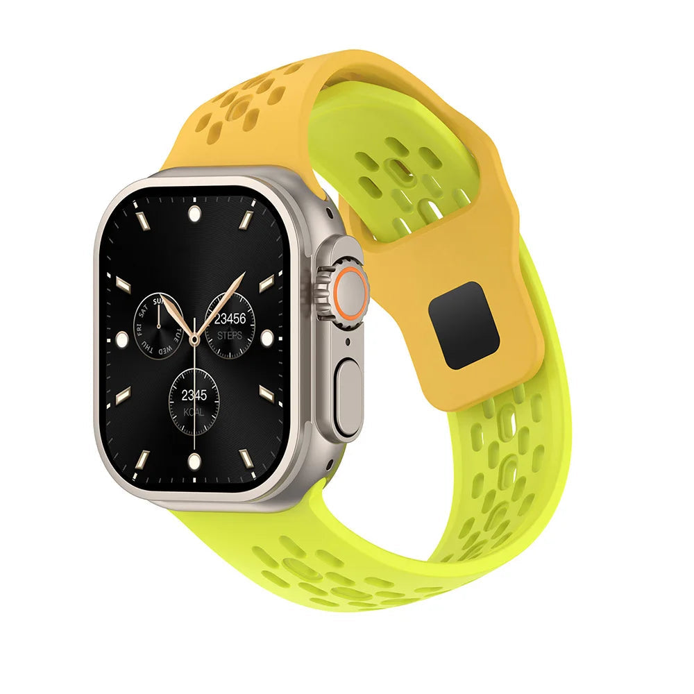 Perforated Silicone Tapered Band with Slot Connector for Apple Watch
