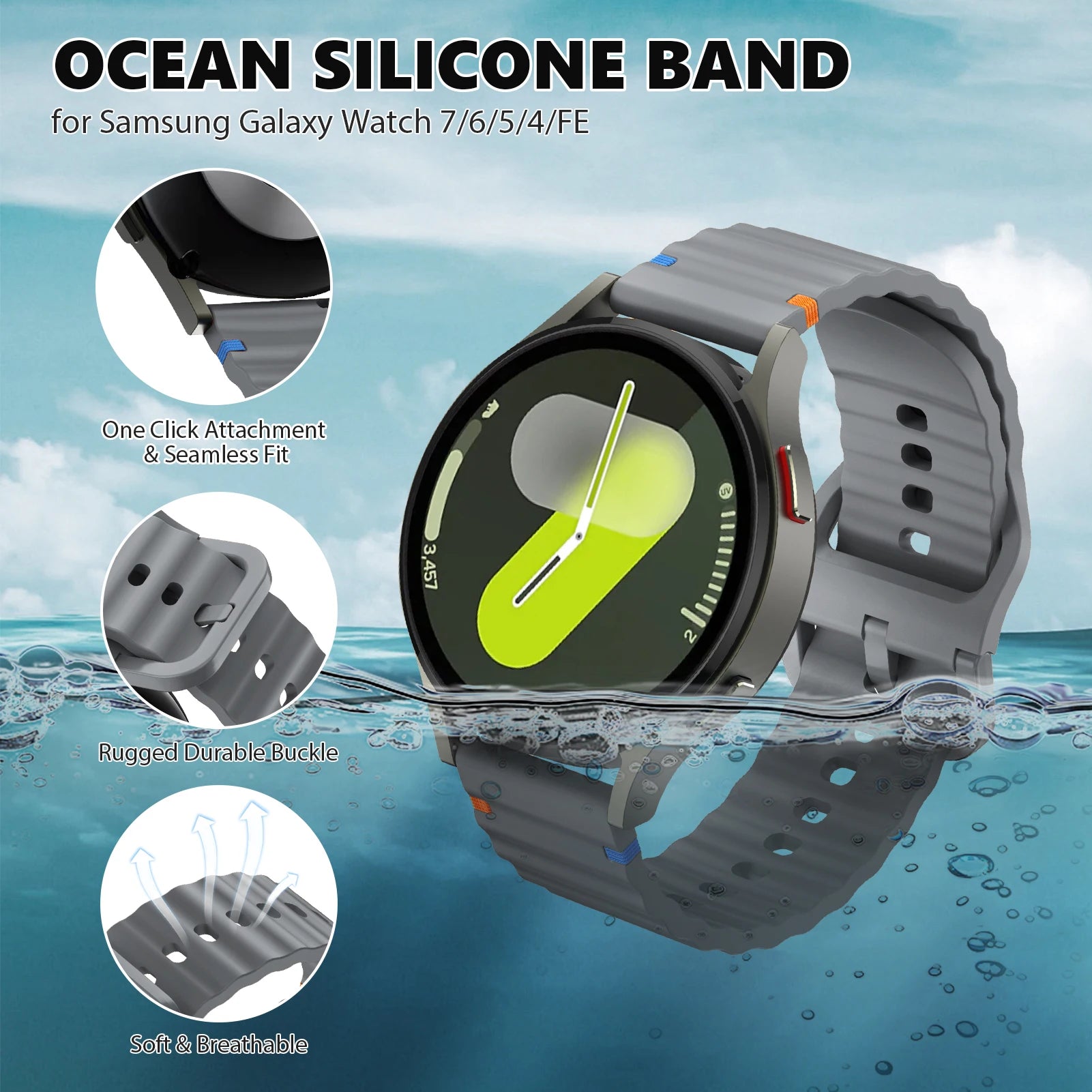 Premium Silicone Strap for Samsung Galaxy Watch 7