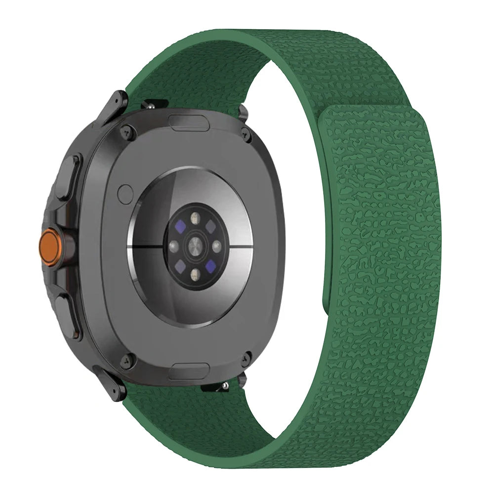 Premium Magnetic Lychee Pattern Silicone Watchband for Samsung Galaxy Watch 8 / Galaxy Watch 8 Classic