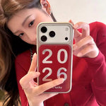 Trendy Red 2026 Calendar Phone Case for iPhone 17 Series