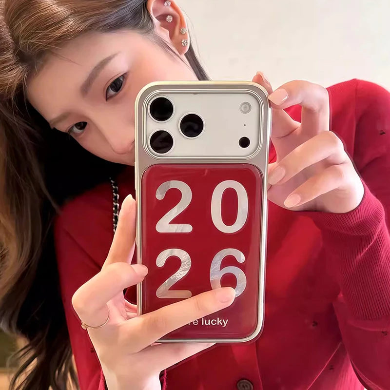 Trendy Red 2026 Calendar Phone Case for iPhone 17 Series