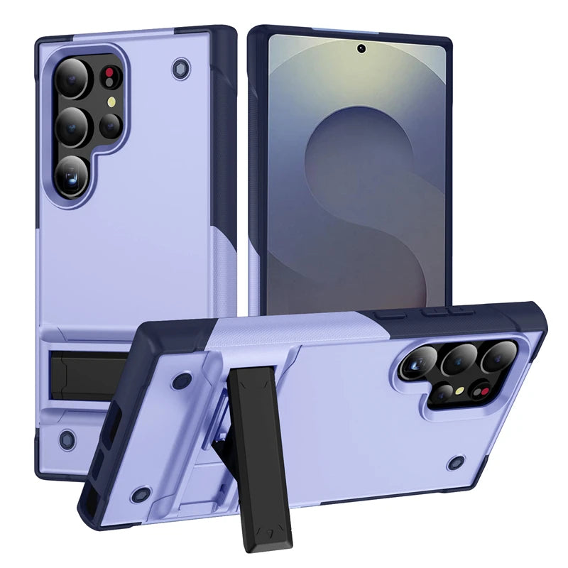 Rugged Armor Case with Kickstand for Samsung Galaxy S25 Series