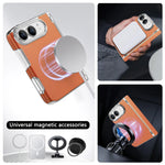 Leather-Feel MagSafe Foldable Case with Central Axis Hinge Protection for iPhone Duo