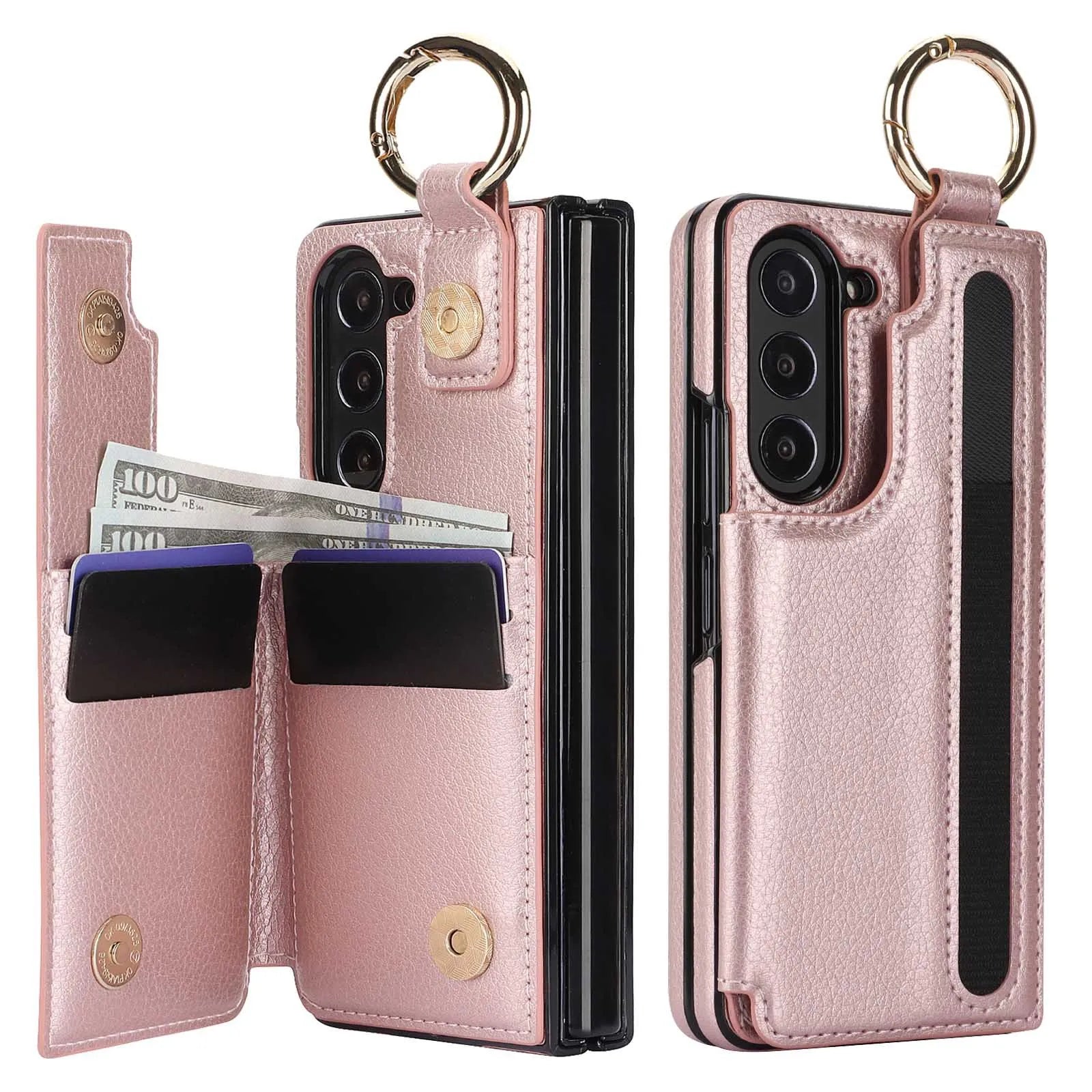 Samsung Galaxy Z Fold 6 PU Leather Wallet Case with S Pen Holder and Card Storage