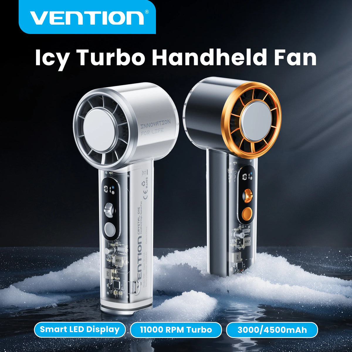 Vention 11000 RPM Thermoelectric Cooling Handheld Fan