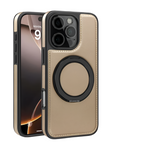 iPhone 16 Series PU Leather MagSafe Case with 360° Rotating Ring Holder