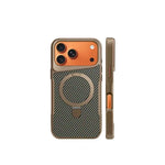 Premium Carbon Fiber Texture MagSafe Case with Bracket for iPhone 17 Series