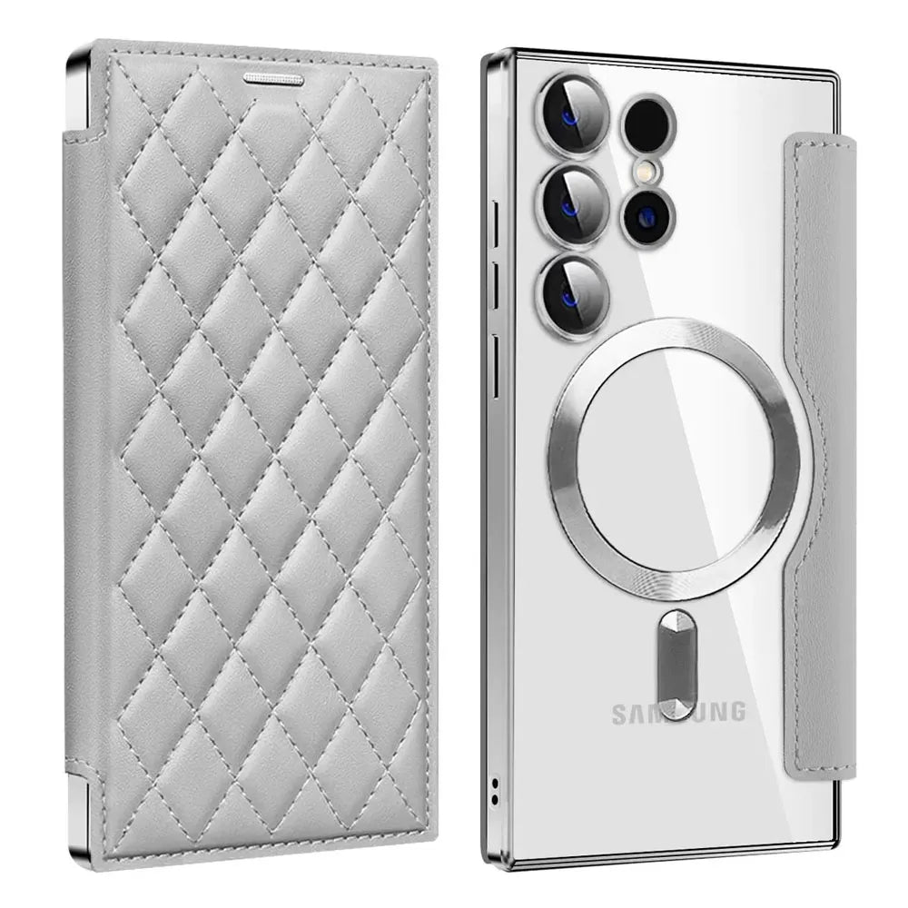 Premium Magnetic Leather Flip Case for Samsung Galaxy S25 Series