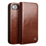 Vintage Genuine Leather Flip Case for iPhone 16e